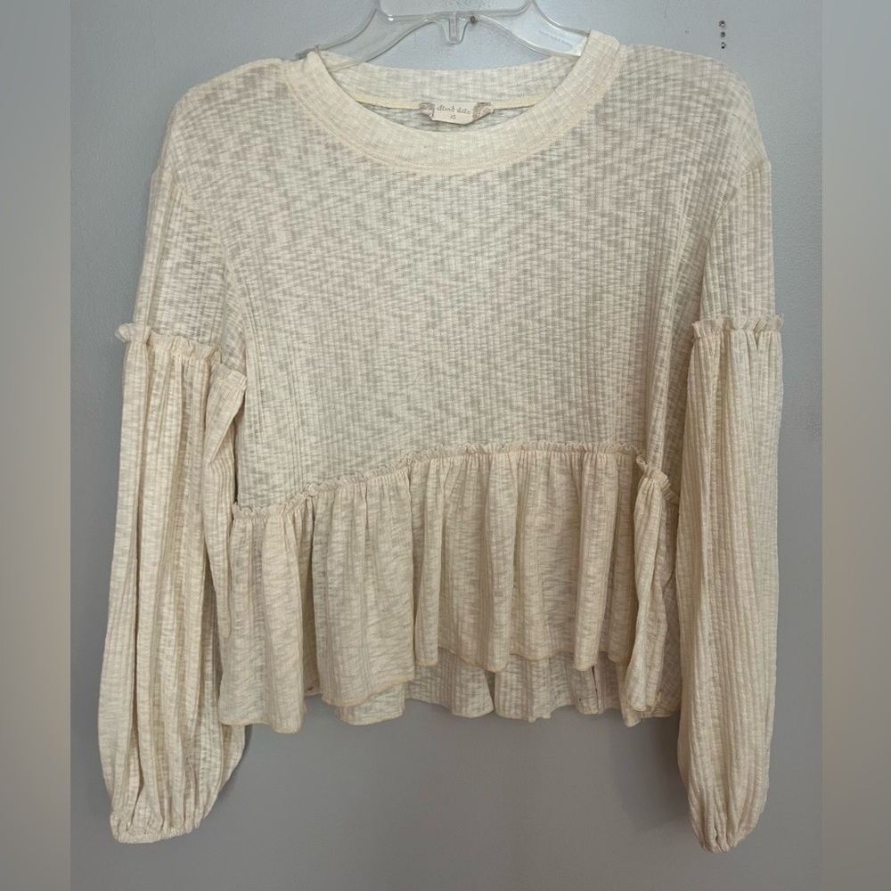 Altar'd State Cream Textured Blouse